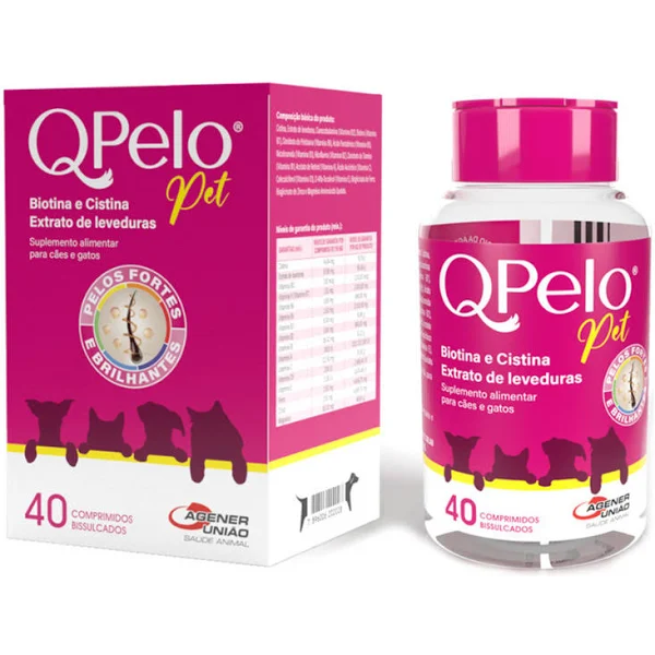 Qpelo Pet Suplemento Para Cães E Gatos C/40 Comprimidos