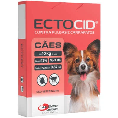 Antipulgas Agener Ectocid Para Cães Até 10 Kg 0,67ml