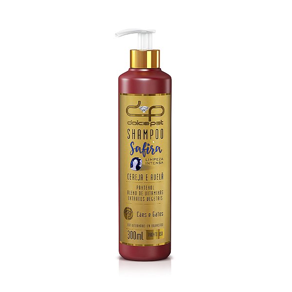 Shampoo Dolce Pet Safira Limpeza Intensa Cereja e Avelã 300ml