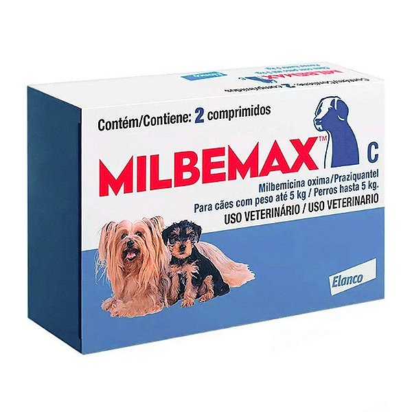 Vermífugo Milbemax C Elanco para Proteção de Cães 2 Comprimidos