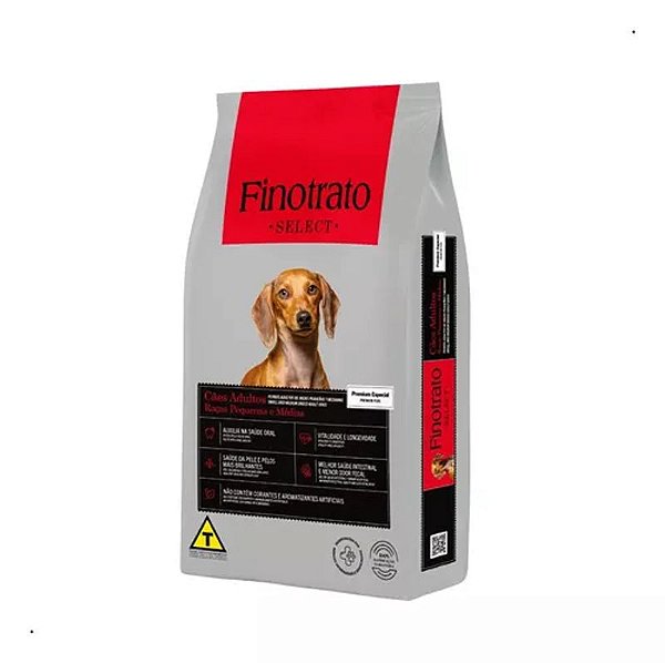 Ração Finotrato Select para Cães Adultos de Raças Pequenas e Médias - 10,1kg