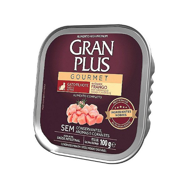 Ração Úmida Granplus Gourmet Sabor Frango 100g