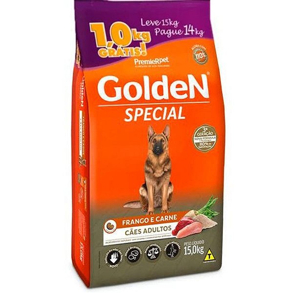 Ração Golden para Adultos com Frango e Carne 15kg