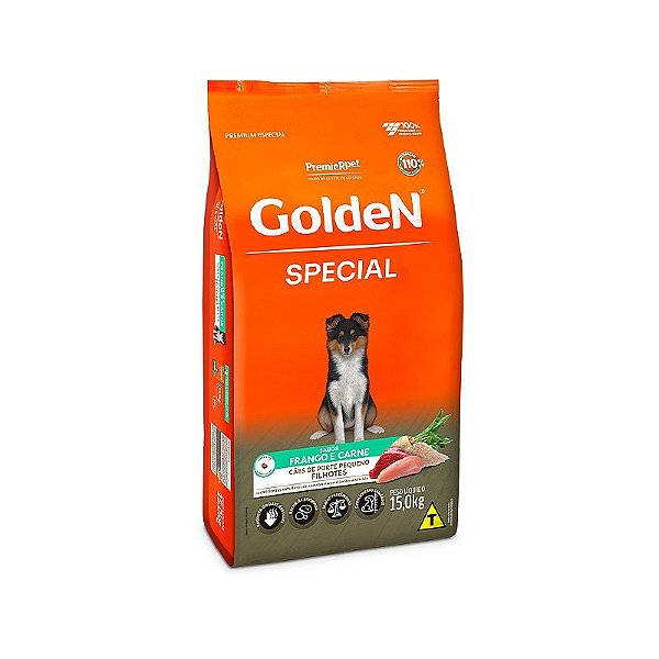 Ração Completa Golden para Filhotes de Porte Pequeno com Frango e Carne 1kg
