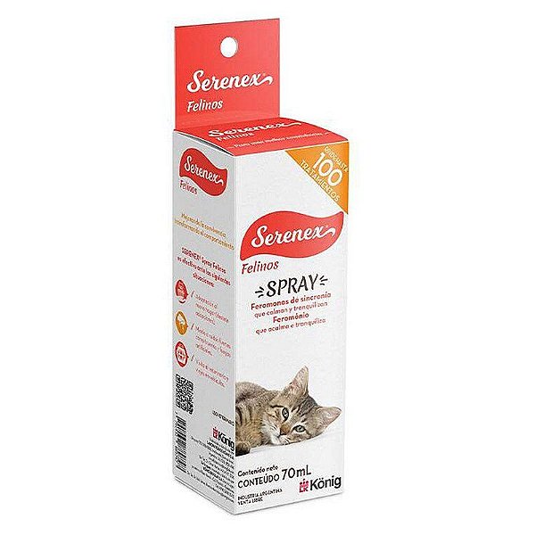Spray Calmante König para Redução de Estresse em Gatos 70ml