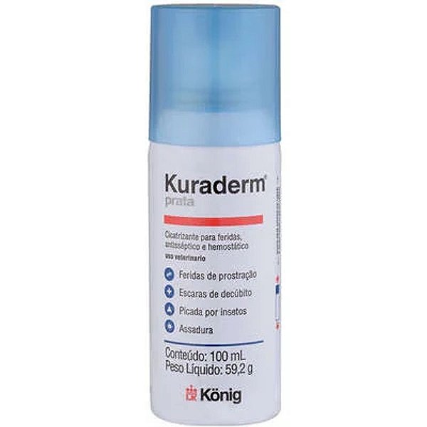 Spray Bactericida Konig Kuraderm para Cães e Gatos 250ml