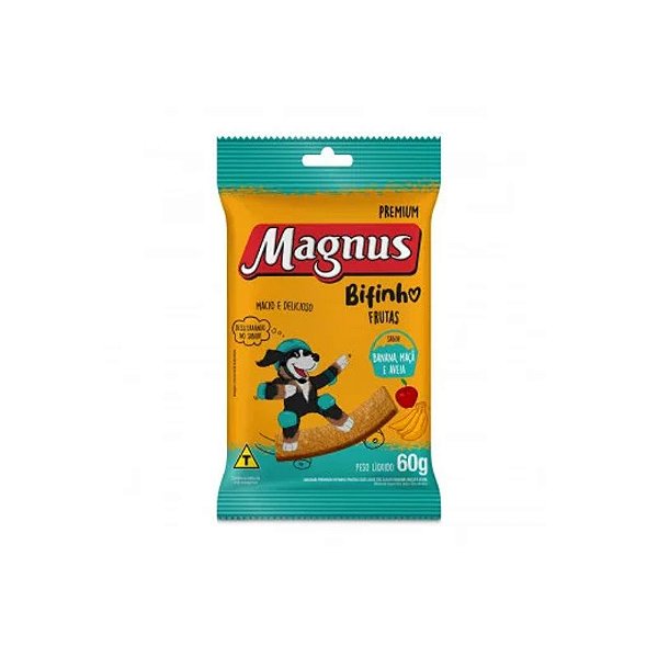 Bifinho Magnus Sabor Frutas 60g Petisco Saboroso para Cães Adultos