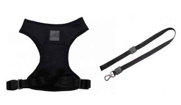 Conjunto Guia e Peitoral Easy Preto Atacapet para Cães - Conforto e Estilo - 1 Unidade