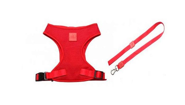 Conjunto Guia e Peitoral Easy Pro Atacapet Vermelho