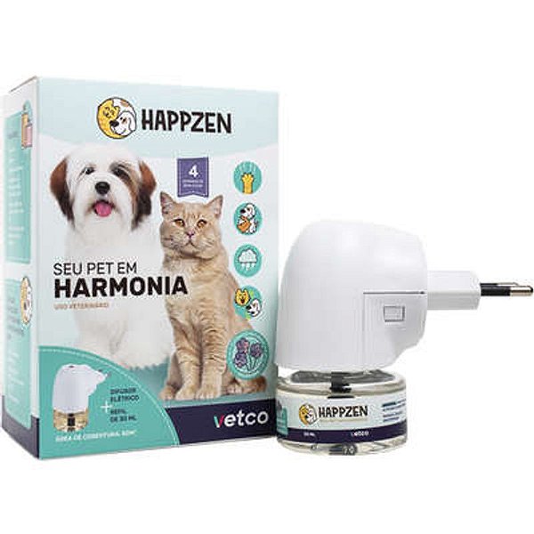 Combo Atacapet Happzen Vetco Difusor Elétrico com Refil para Relaxamento de Pets