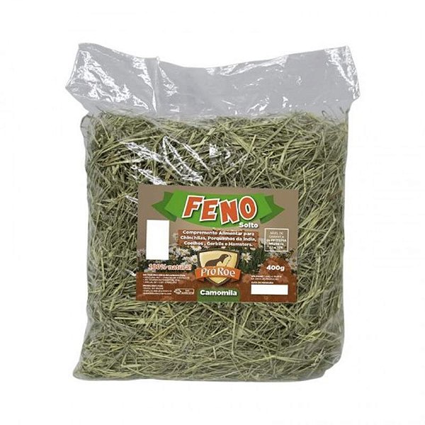 Feno In Natura Pró-Roe com Camomila - Alimento para Roedores - 400g