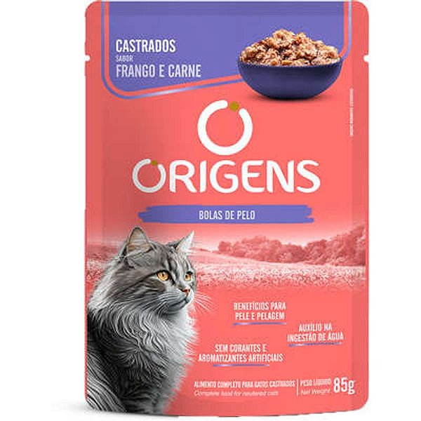 Ração Úmida Origens Cães Adultos Sabor Frango e Carne 85g