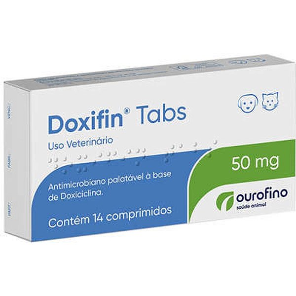 Antimicrobiano Doxifin Tabs Ourofino 50mg 14 Comprimidos