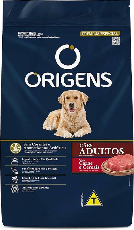 Ração Origens Carne E Cereais Cães Adultos Raças G 3kg