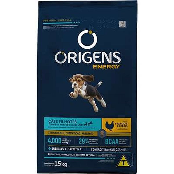 Ração Seca Origens Energy Frango e Cereais 15kg