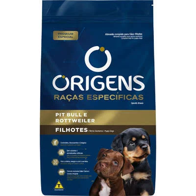 Ração Origens Raças Específicas Pit Bull E Rottweiler Para Cães Filhotes 15kg