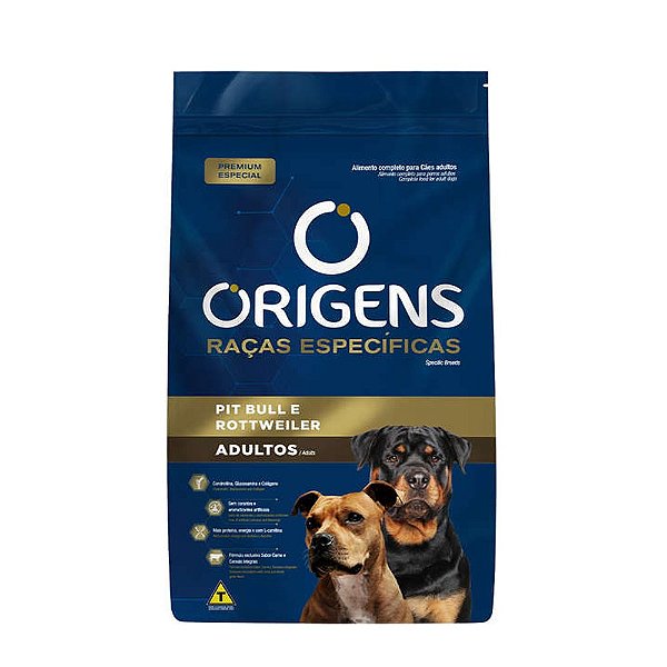 Ração Origens Raças Específicas Pit Bull E Rottweiler Para Cães Adultos 15kg