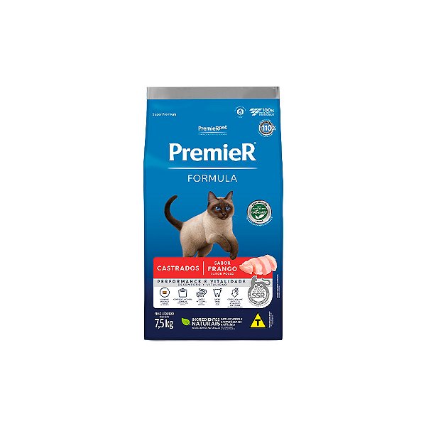 Ração Premier Fórmula Frango Para Gatos Castrados 7,5kg
