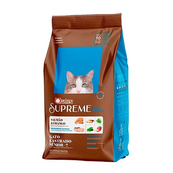 Ração Seca Quatree Supreme Gatos Adultos Sabor Salmão 500g