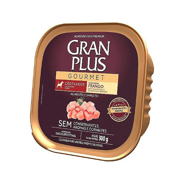Ração Úmida GranPlus Gourmet Patê Sabor Frango para Cães 300 g