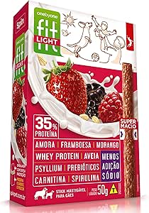Bifinho Spin Pet Fit Light Stick Para Cães Sabor Amora, Framboesa E Morango 50g