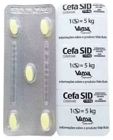 Cefa Sid 110mg Antimicrobiano para Cães e Gatos C/05 Comprimidos - Vansil