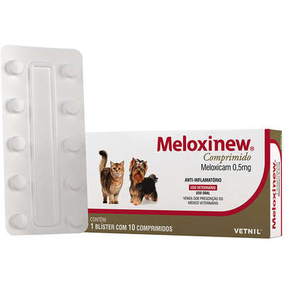 Anti-inflamatório Vetnil Meloxinew 0,5 Mg Para Cães E Gatos C/10 Comprimidos