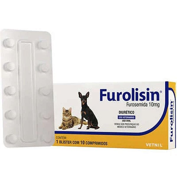 Diurético Vetnil Furolisin 10mg 10 Comprimidos para Saúde Renal