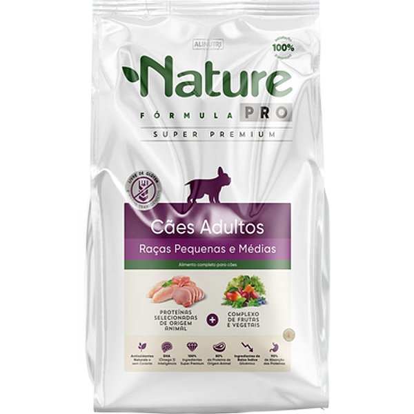 Ração Seca Alinutri Nature Fórmula Pro para Cães Adultos de Raças Pequenas e Médias 15kg