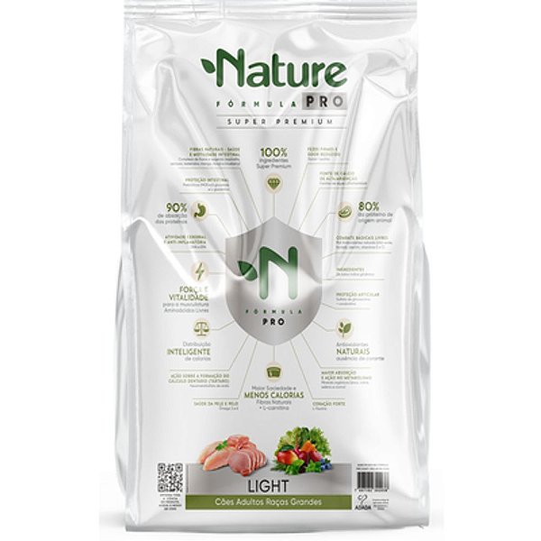 Ração Seca Alinutri Nature Fórmula Pro Light para Cães de Raças Grandes 15kg