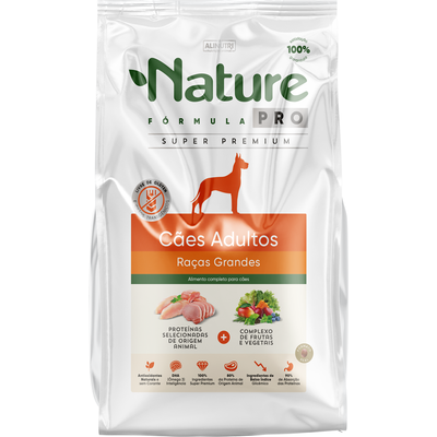 Ração Seca Alinutri Nature Fórmula Pro para Cães Adultos Raças Grandes 15Kg