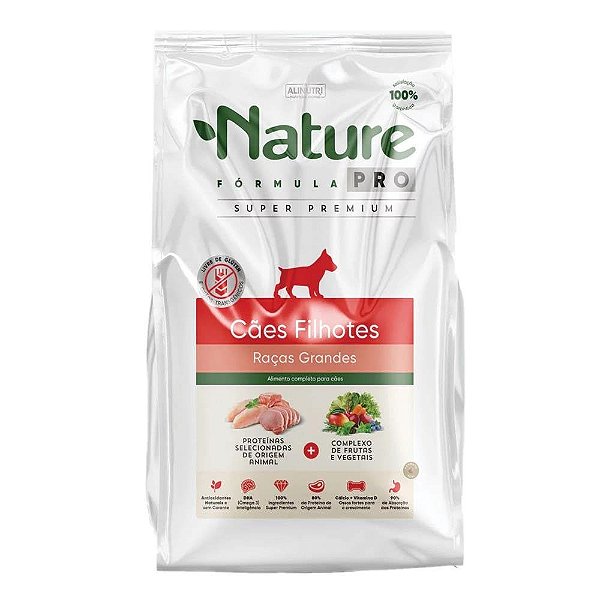 Ração Seca Alinutri Nature Fórmula Pro para Cães Filhotes de Raças Grandes 15kg