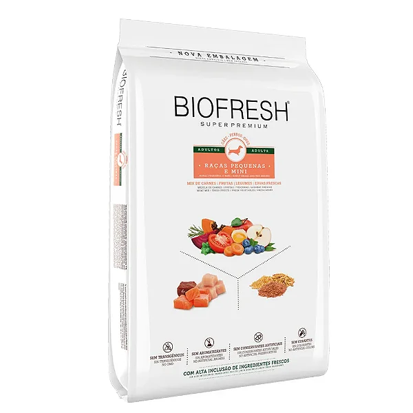 Ração Seca Biofresh Super Premium para Cães Adultos de Raças Pequenas e Mini 10,1kg