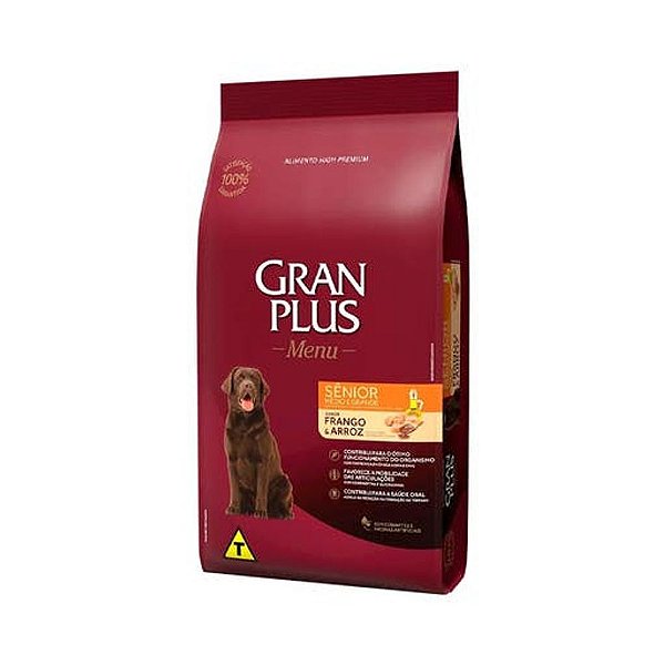 Ração Gran Plus Menu para Cães Adultos Raças Médias e Grandes Carne e Arroz 20kg