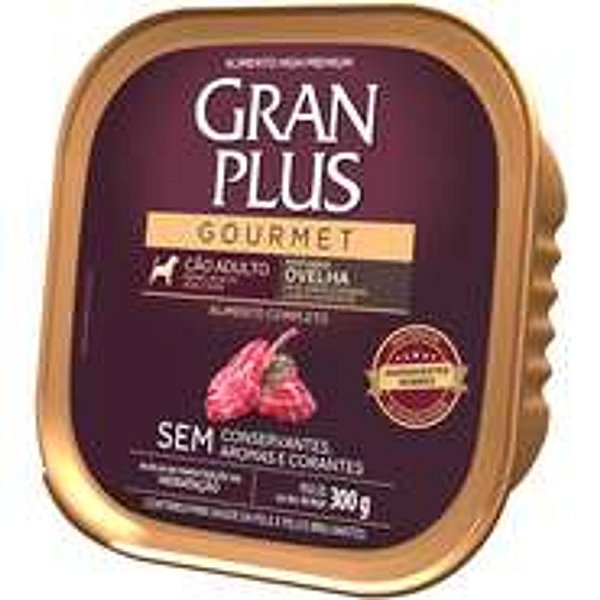 Ração Úmida Gran Plus Gourmet Patê para Cães Sênior Sabor Frango 300g