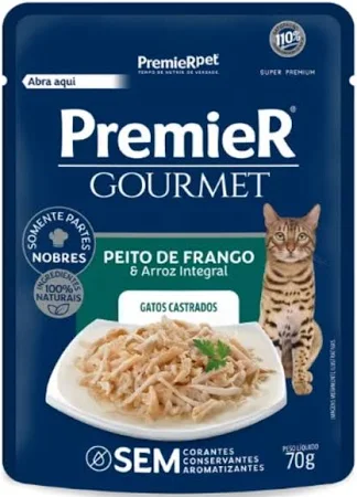 Ração Úmida Premier Fórmula para Gatos Castrados Frango 70g