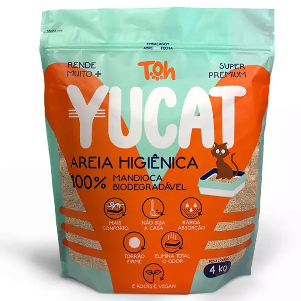 Areia Higienica P/gatos - Mandioca Biodegradavel 4kg
