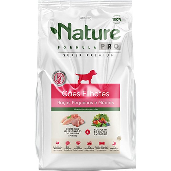 Ração Seca Alinutri Nature Fórmula Pro Para Cães Filhotes Raças Pequenas e Médias 1kg