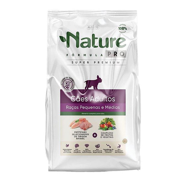 Ração Seca Alinutri Nature Fórmula Para Cães Adultos Raças Pequenas e Médias 15kg
