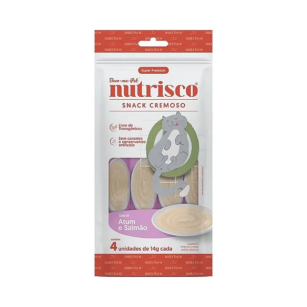 Petisco Para Gatos Snack Cremoso Nutrisco Sabor Atum E Salmão 14g