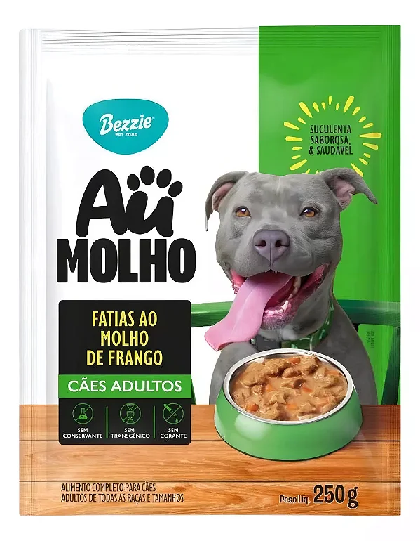 Sachê Alimento Completo Para Cães Fatias Molho Frango 250g
