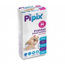 Fralda Higiênica Descartável Para Cães Fêmeas Pipix Tam.m C/06 Unidades
