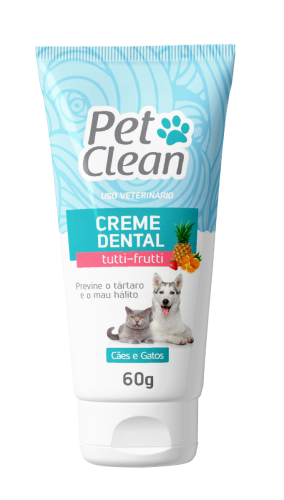 Creme Dental Pet Clean Sabor Tutti-frutti Para Cães E Gatos 60g