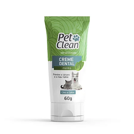 Creme Dental Pet Clean Sabor Menta Para Cães E Gatos 60g
