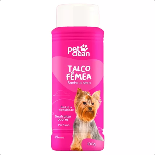 Banho A Seco Perfuma Talco Fêmea 100g Pet Clean