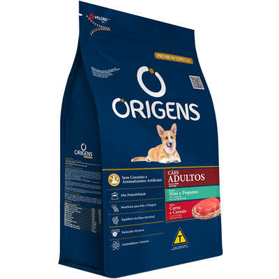 Ração Seca Origens Carne E Cereais Para Cães De Porte Mini E Pequeno 1kg