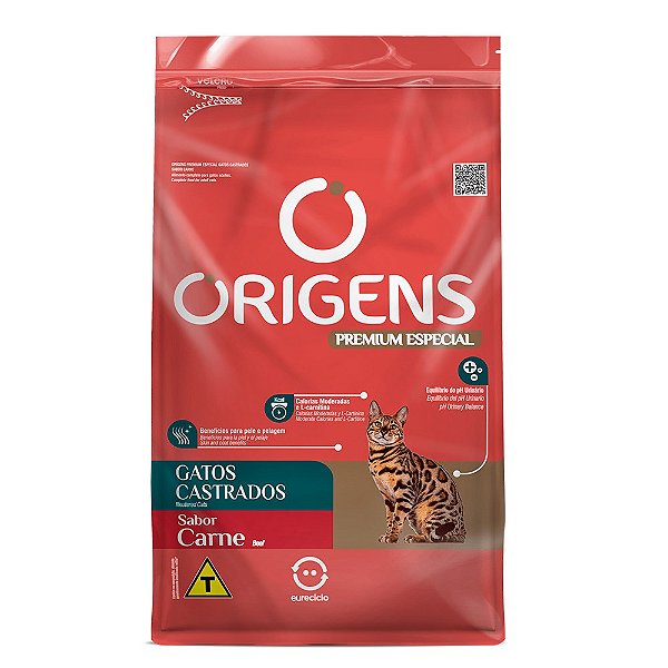 Ração Origens Carne Para Gatos Castrados 1kg