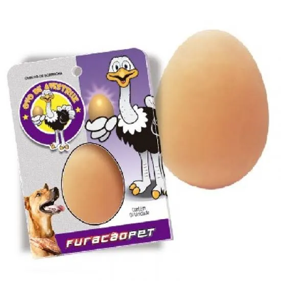 Brinquedo Ovo Maciço De Avestruz De Borracha Furacão Pet