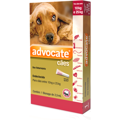 Antipulgas Combo Advocate Para Cães De 10 A 25 Kg (2,5 Ml)