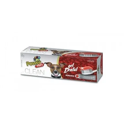 Creme Dental Morango Gel Power Pets Para Cães 60g